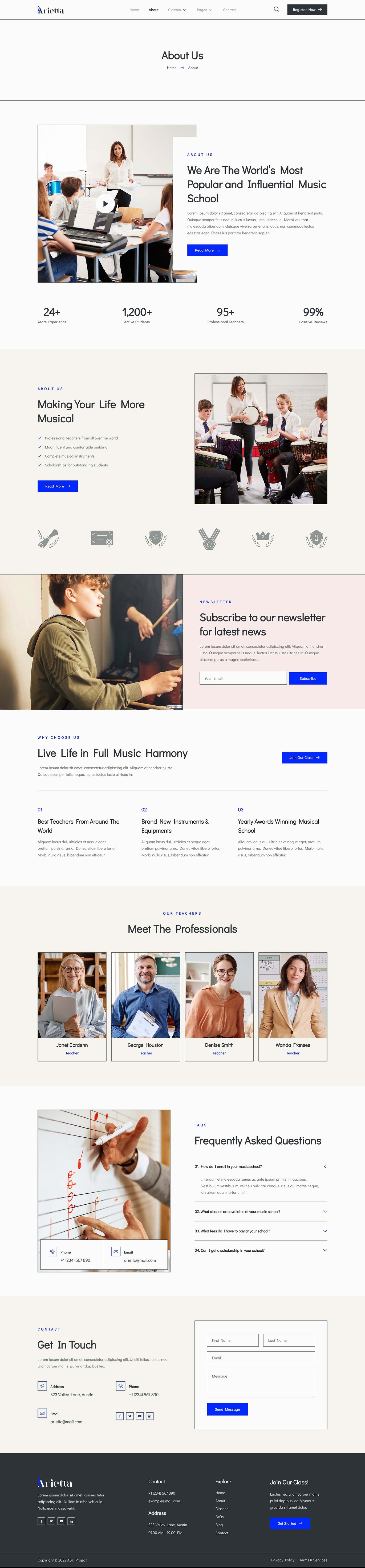 Arietta Music School Elementor Template Kit