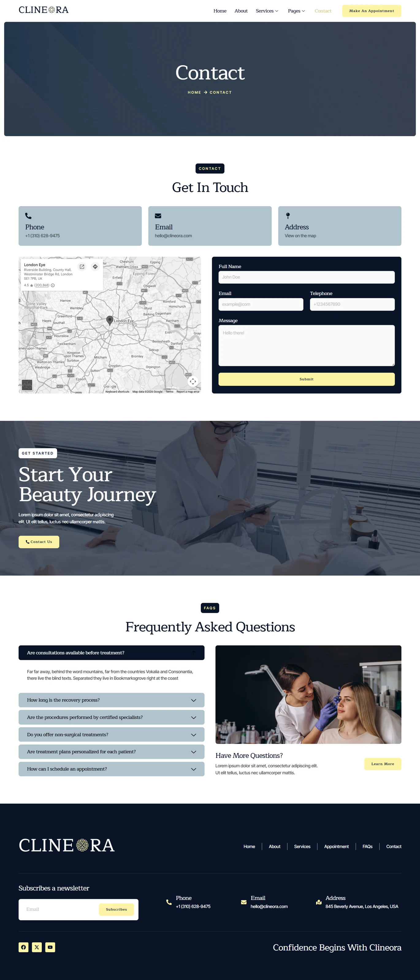 Clineora Plastic Surgery Clinic Elementor Template Kit