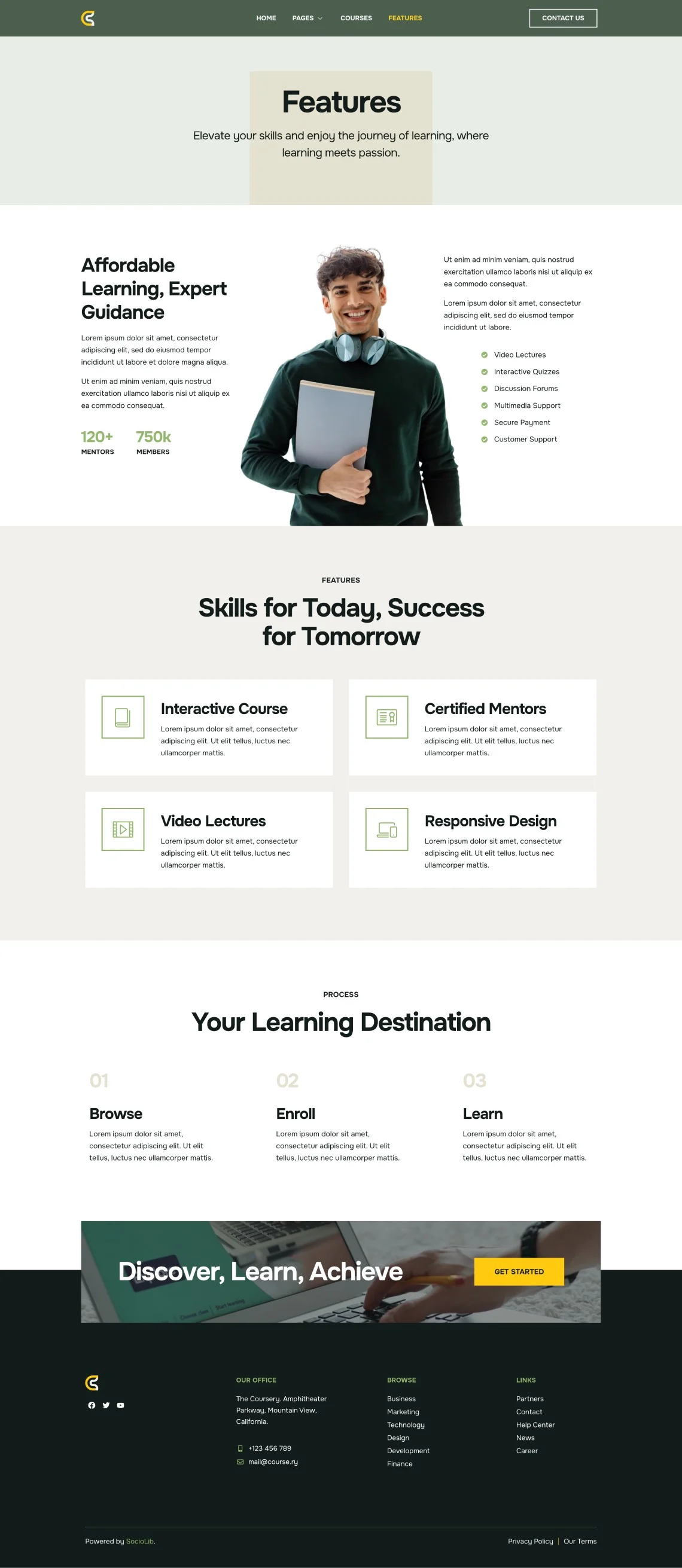 Coursery Online Education Course & Class Elementor Template Kit