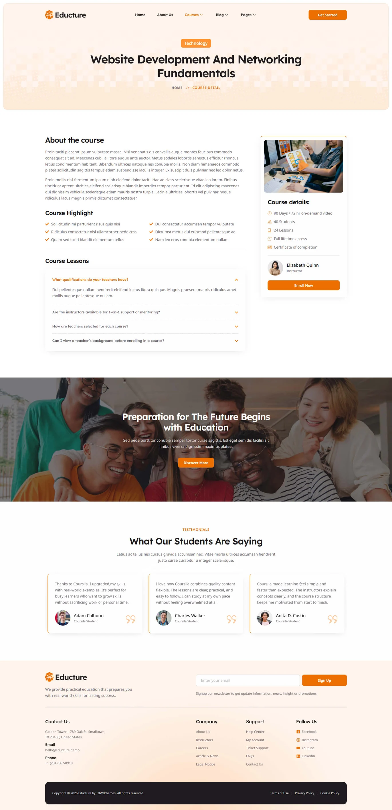 Educture Online Course & Education Elementor Template Kit
