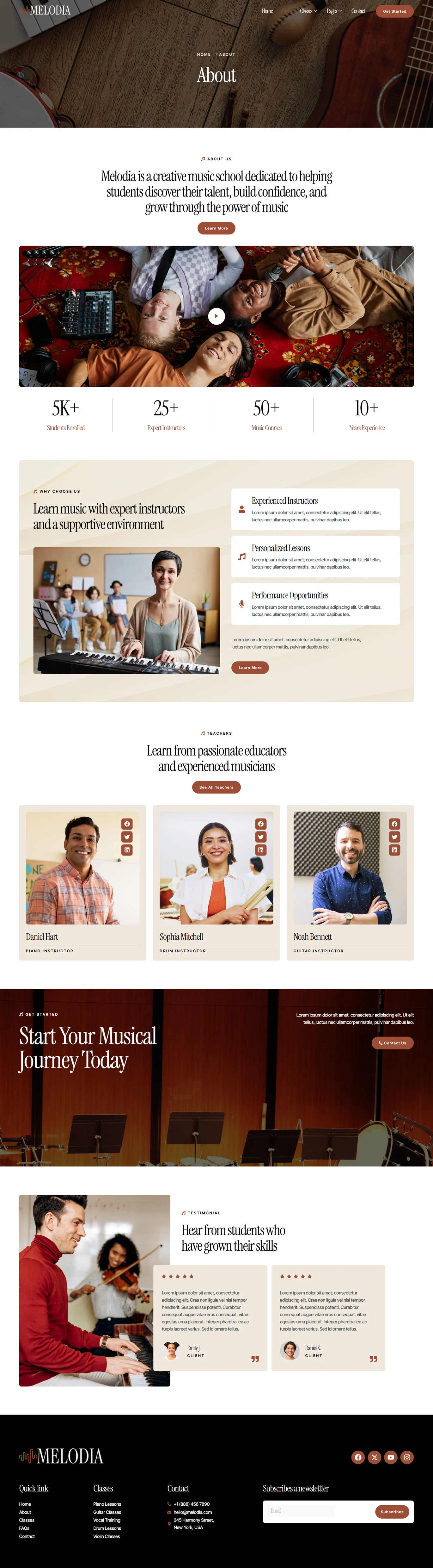 Melodia Music School Elementor Template Kit