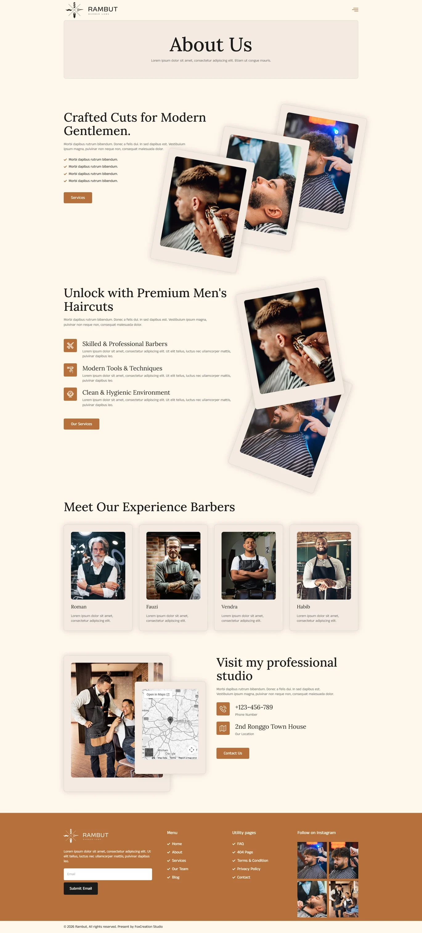Rambut Barbershop Elementor Pro Template Kit