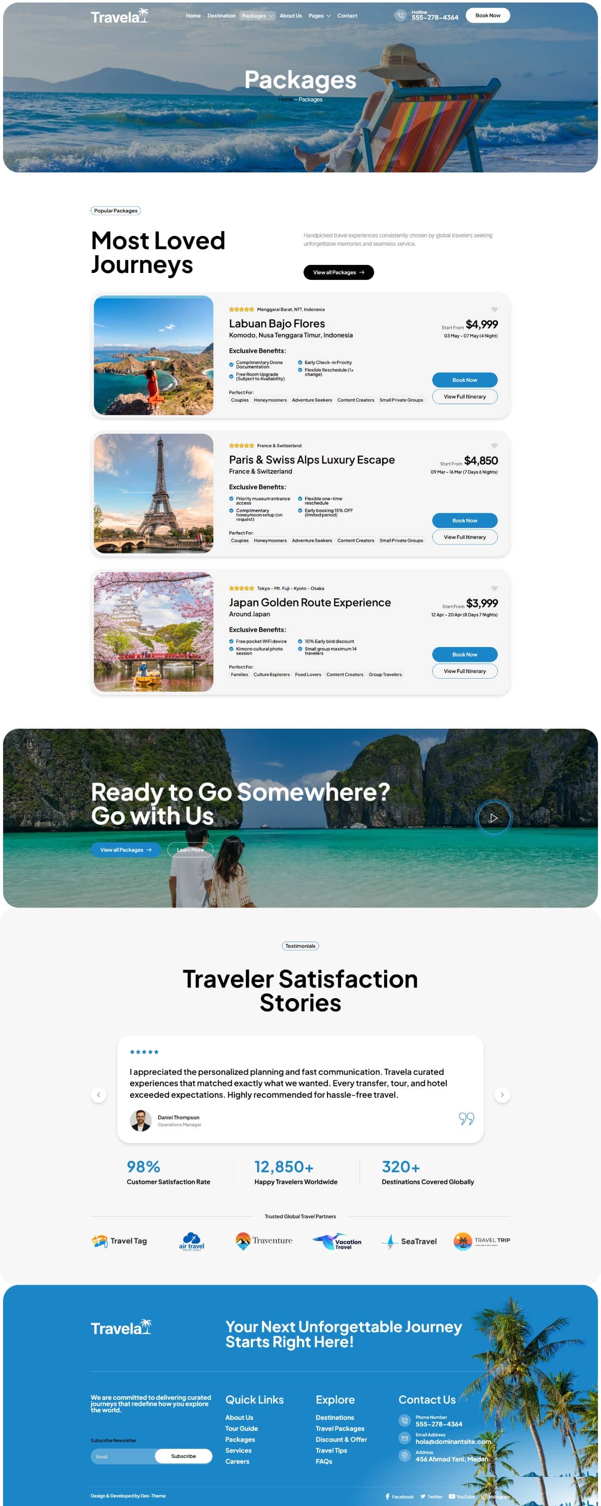 Travela Travel & Trip Business Elementor Template Kit